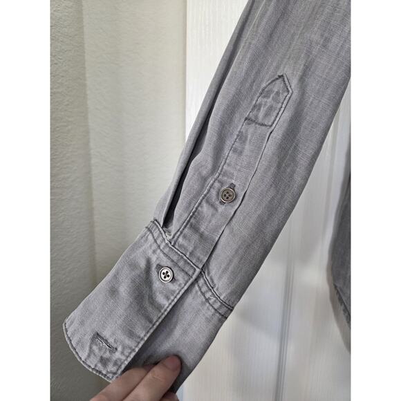 Bella Dahl Light Gray Chambray California Casual Tencel Soft Shirt Women's Small - Picture 12 of 14